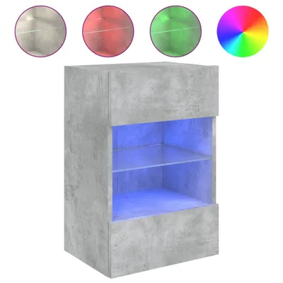 Obrázek produktu pro TV skříňka na zeď s LED světly betonově šedá 40x30x60,5 cm