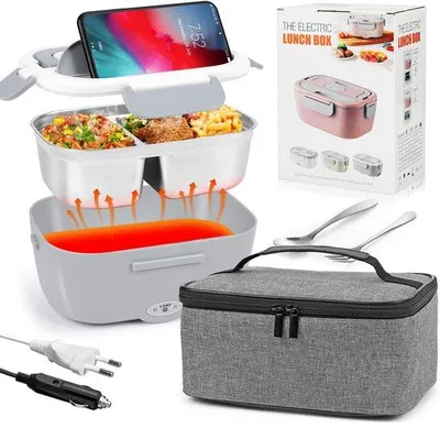 Image de Chauffe-repas électrique 220 V, 1,5 L, en acier inoxydable, pour la voiture ou le bureau