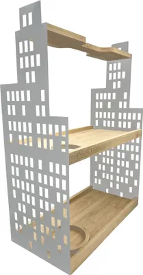 Produktbild von UNUS Etagere 2 Etagen mit Griff Serviertablett Holz und Metall