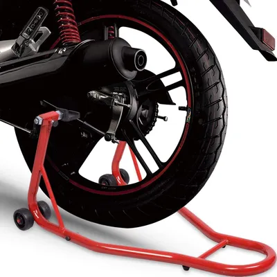 Produktbild von GOPLUS Motorradstaender Hinten, Montagestaender Motorradhalter Hinterradstaender Radstaender Radhalter fuer Hinterrad Rot