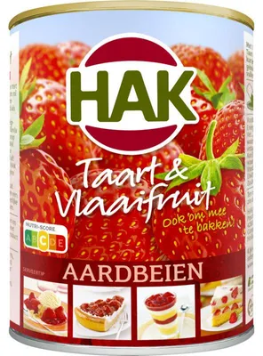 Immagine prodotto di Hak Taart & Vlaaifruit Fragole 430g – crema spalmabile di frutta dall'intenso sapore di fragola