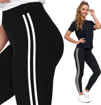 Produktbild von Moraj Leggings Damen Elastische Leggings Bequeme Passform Mit Streifen