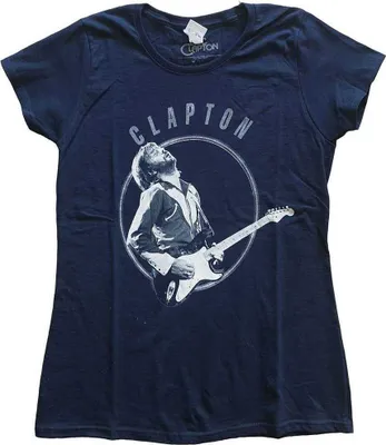Zdjęcie produktu dla Eric Clapton Vintage Photo Navy Blue L Damskie Koszulka