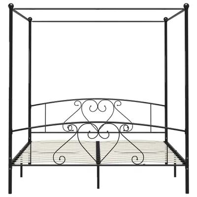 Obrázok produktu pre vidaXL Rám postele s baldachýnom čierny kovový 200 x 200 cm