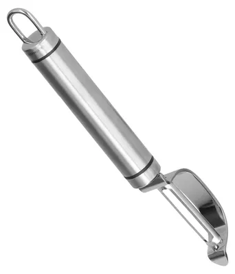 Image de Éplucheur en acier inoxydable muni d'une poignée de sécurité ergonomique, pour éplucher les pommes de terre et les pommes