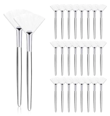 Produktbild von Solidchoice – Set mit 24 flachen Kosmetikpinseln für die Gesichtspflege (weiß)