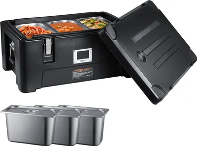 Immagine prodotto di VEVOR Thermobox isolato Contenitore isolato per alimenti, 30 L per catering, contenitore portatile in LLDPE per alimenti, scaldavivande nero a caricamento frontale per ristorante, mensa ecc.
