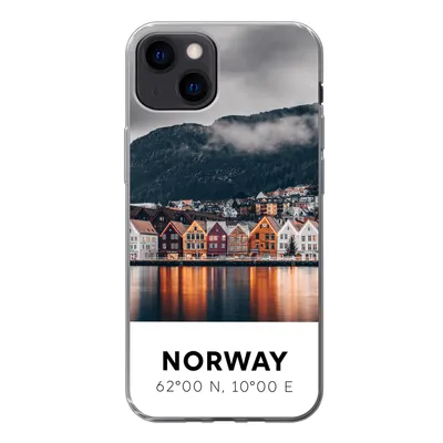 Produktbild von MuchoWow® Handyhülle Schutzhülle Hülle für iPhone 13 Norwegen - Skandinavien - Bergen - Winter Silikon Softcase Handy Hülle - Karteninhaber