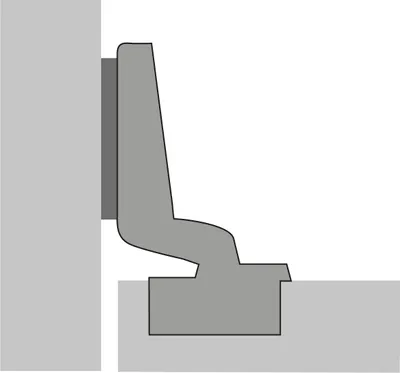 Image de Charnière HETTICH 110° Intermat 9943 rentrant - Base -3,5 mm - TH 42 pour porte de 15 à 25mm - À visser - 48052