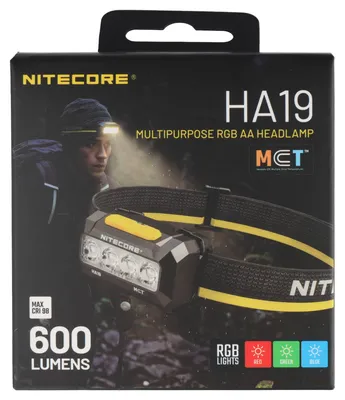 Productafbeelding van Nitecore HA19 MCT RGB – LED-hoofdlamp met 600 lumen, MCT-LED's en een groene behuizing