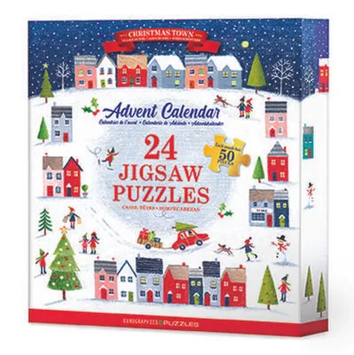 Produktbild von Eurographics Puzzle Adventskalender Weihnachtsstadt 24 Puzzles 50 Teile