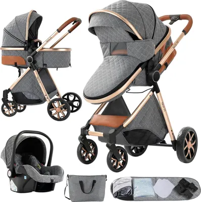 Produktbild von Babywagen, 3-in-1-Funktionalität, leichtes Design, Aschgrau