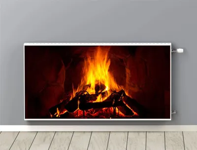 Zdjęcie produktu dla Maskownica Mata magnetyczna na grzejnik kaloryfer Ognisko Kominek 60x100cm