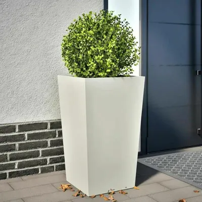 Obrázek produktu pro Stojánek na květiny – stojan na rostliny z nerezové oceli – čtvercový, rozměry 45 x 45 x 75 cm – pro použití v interiéru i exteriéru – moderní kovová konstrukce – odolný proti korozi
