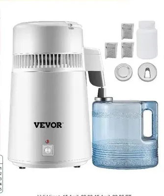 Obrázok produktu pre Destilačný prístroj na vodu – 4 l – nerezová oceľ – vodný filter – čistič vody