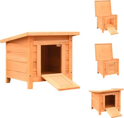 Zdjęcie produktu dla vidaXL Domek dla kota 50x46x43,5 cm drewno sosnowe i jodłowe - Drapaki