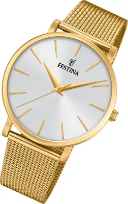 Produktbild von Festina Damen Uhr Ladies Classic F20476/1 Edelstahl Armband-Uhr gold UF20476/1