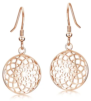 Produktbild von MATERIA Lebensblume Ohrringe Damen Rosegold Silber 925 - Blume des Lebens Schmuck vergoldet SO-451-Rose