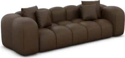 Produktbild von Kunstleder 3-Sitzer Couch Valora Dunkelbraun