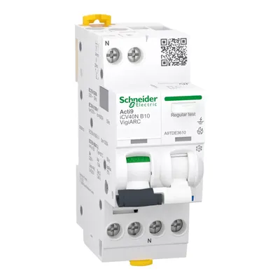 Produktbild von Schneider Electric Acti9 iCV40N VigiARC, AFDD + FI/LS, 1P+N, 10A, B-Char., 30mA, Typ A-SI, 6000A A9TDE3610