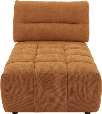 Produktbild von Chaiselongue mit verschiebbarer Rückenlehne und terracottafarbenem Strukturbezug - APOLIU
