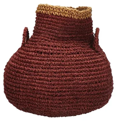 Image de Pomax Carlos Korb, en papier, couleur vin, diamètre 24 cm, hauteur 24 cm