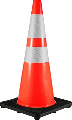 Obrázek produktu pro SucceBuy 6 balení 36" dopravních kuželů, bezpečnostní parkovací kužely s černým zatíženým podstavcem, oranžové bezpečnostní kužely z PVC, reflexní límce pro staveniště a silniční provoz
