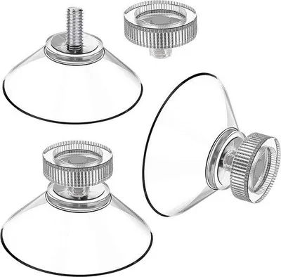 Produktbild von Unyqoos® 25 transparente Saugnäpfe mit Rändelmutter – starke Befestigung für Glas, Fliesen & Kunststoff, bis 2 kg pro Stück