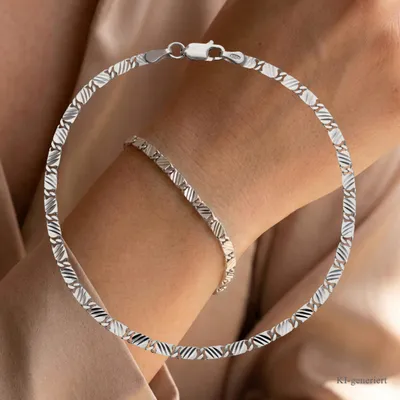 Produktbild von Armband Armkette echt Silber 925  Sterlingsilber rhodiniert 19 cm