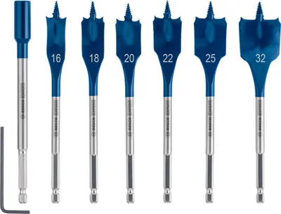 Obrázok produktu pre Bosch Expert - Sada vrtákov - do dreva, drevotriesky, mäkkého dreva, drevotriesky - 7 kusov - 25 mm, 32 mm, 20 mm, 18 mm, 16 mm, 22 mm - dĺžka: 152 mm