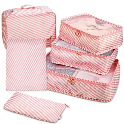 Immagine prodotto di Omgoods - Set di 6 cubi organizzativi per valigia, ideali per viaggiare e contenitori a compressione