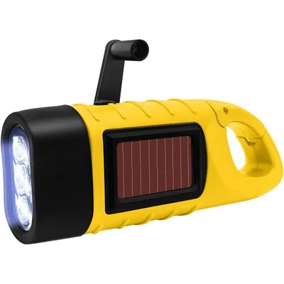 Produktbild von Solar Taschenlampe Handkurbel mit Karabiner, Tragbar LED Notfall-Licht, 3 LED, Mini Kurbeltaschenlampe  Wiederaufladbare für Camping, Wandern