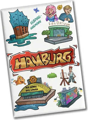 Produktbild von Hamburg Pop Art Comic Souvenir Souvenir Magnet Elbphilharmonie