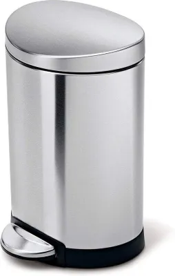 Zdjęcie produktu dla Solidny kosz na śmieci ze stali nierdzewnej w kolorze srebrnym, 6 l