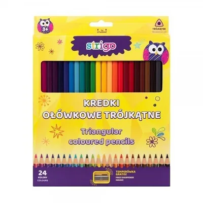 Immagine prodotto di STRIGO matite triangolari 24 colori + temperino