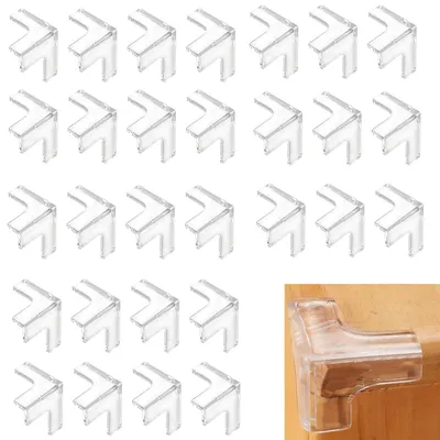 Image de 30 protections d'angle autocollantes pour enfants, en silicone transparent