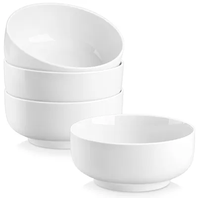 4er-Set Müslischalen, 800 ml, Porzellan, Suppenschalen, Weiß