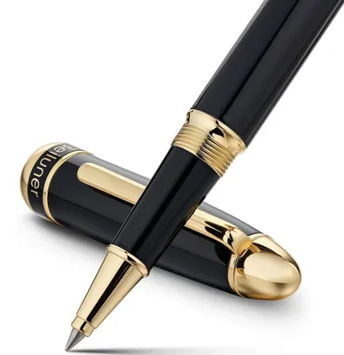 Produktbild von Rollerball Pen Schwarz & Gold 24K Gold Beschichtung Piano Lackierung Geschenkset