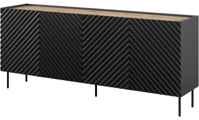 Produktbild von Kommode INDA 4D2SZ schwarz / artisan eiche