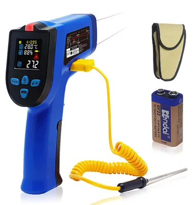Produktbild von Ketotek-Infrarot-Thermometer-Temperaturmesser Doppellaser IR-Pyrometer K-Probe -50 ° C 550 ° C, Nichtkontakt-Farb-LCD-NCV-Feuchtigkeitsmessung
