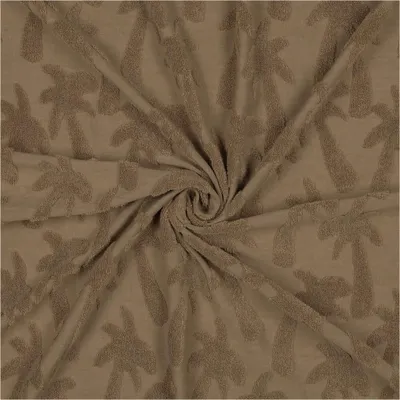 Jacquard-Frottee Palme ab 0,5m x 155cm unifarben Baumwolle Frotteestoff Farbwahl beige
