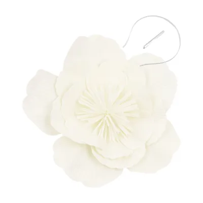 Produktbild von Großes Haarband mit Blumendekor, Stirnband, Fascinator-Hut, Kopfschmuck, Braut-Make-up, Abschlussball, Fotografie, Kopfbedeckung, Haar-Accessoires, Weiß