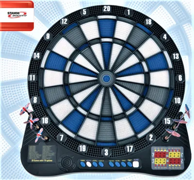 Produktbild von STAMM BODYFIT * Elektronisches Dartboard GLASGOW, bis 16 Spieler,178 Spiele