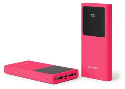 Obrázok produktu pre COLORUM Power Bank iPhone,iPad, Samsung, Xiaomi 10 000 mAh USB-C, microUSB, s 2 výstupmi, rýchle nabíjanie, funkcia baterky CPB10-10 Red