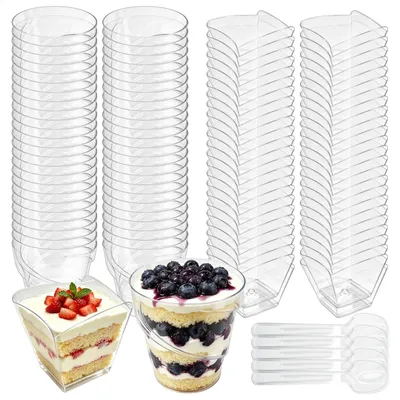 Snackbecher aus Kunststoff, 160 ml, 6x6x7 cm, 50 Stück