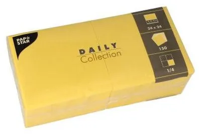 Produktbild von Servietten "DAILY Collection" 1/4-Falz 24 cm x 24 cm gelb