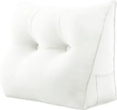 Produktbild von Großes ergonomisches Kopfteilkissen Keilkissen aus Samt, Lesekissen, Keilkissen, Rückenkissen, Ruhekissen, Dekokissen