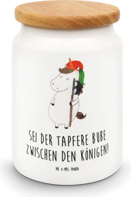 Produktbild von Mr. & Mrs. Panda Kaffeedose Einhorn Junge - Weiß - Geschenk, Bube, Dose, Einhörner, Lebensmittelbehälter, Keksdose, Unicorn, Mittelalter, zuckerdose, vorratsbox