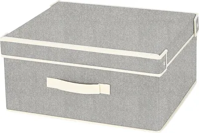 Produktbild von MSV Faltbox mit Deckel Aufbewahrungsbox Regalkorb Faltkiste Einschubkorb Spielkiste Grau - 33 x 28 x 15 cm