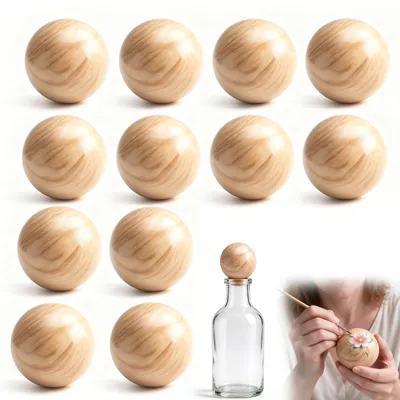12 Holzkugeln 60 mm ohne Loch für DIY-Bastelprojekte